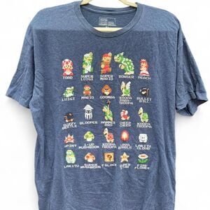 Vintage 2002 Nintendo Super Mario Bros. | 8-Bit Pixel Cast Graphic Tee | XL
